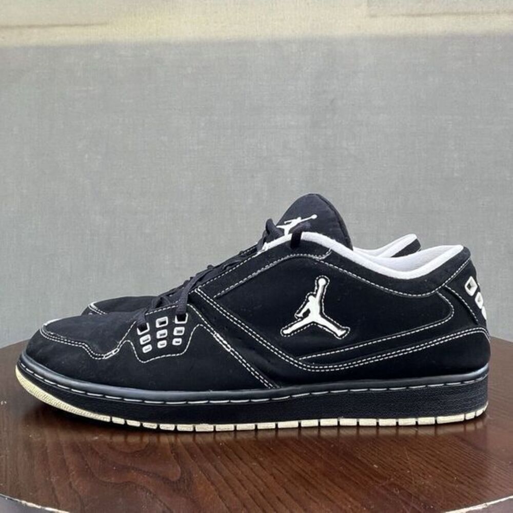 Nike Air Jordan 1 Flight Shoes Mens 14 Black Suede Basketball Sneaker 350610-011